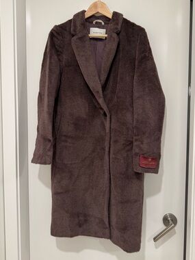 Aritzia Babaton Stedman Coat XS 70% Alpaca Wool Brown